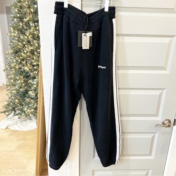 NWT Palm Angels Black Logo Track Jogger Sweatpants - Picture 3 of 6